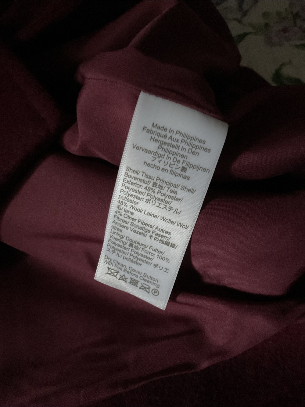 J. Crew Burgundy Pea Coat with Gold Buttons - Picture 6 of 8